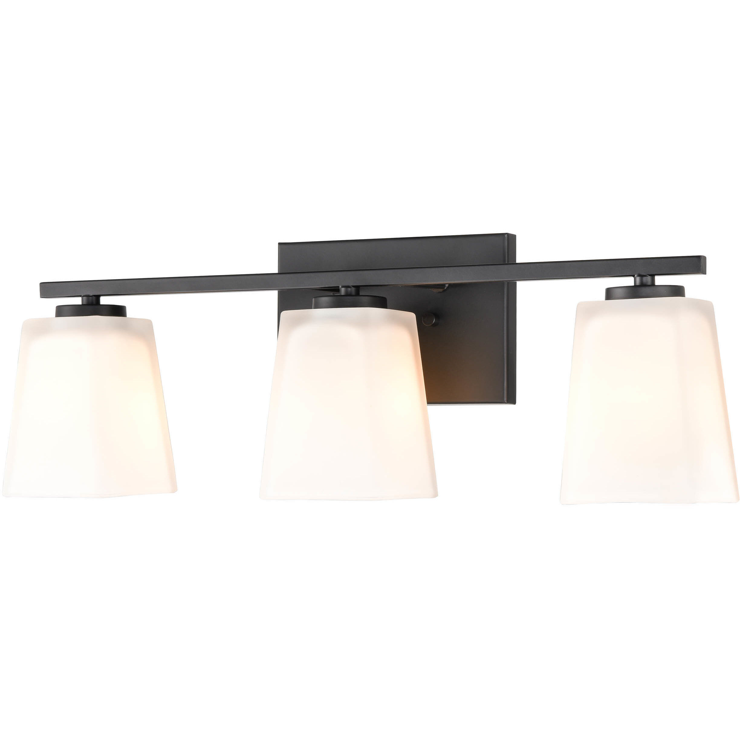 None 3 Light 21 inch Matte Black Bathroom Vanity Light Wall Light